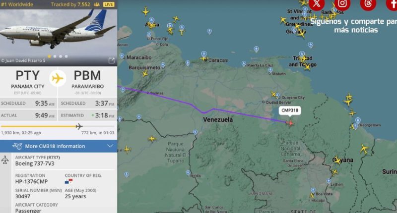 Así se ve el espacio aéreo venezolano después del anuncio de Trump – La Voz del Altiplano