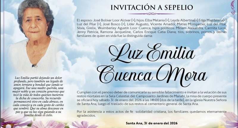SEPELIO LUZ EMILIA CUENCA MORA – La Voz del Altiplano