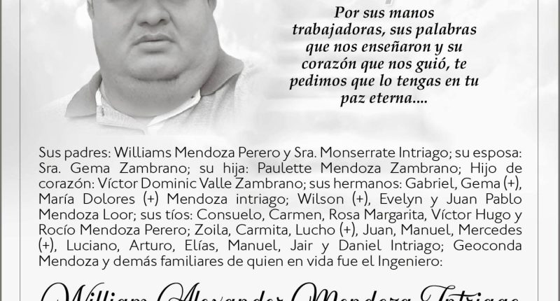 SEPELIO WILLIAM ALEXANDER MENDOZA INTRIAGO – La Voz del Altiplano