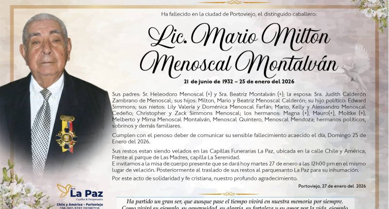 SEPELIO LIC MARIO MILTON MENOSCAL MONTALVAN – La Voz del Altiplano
