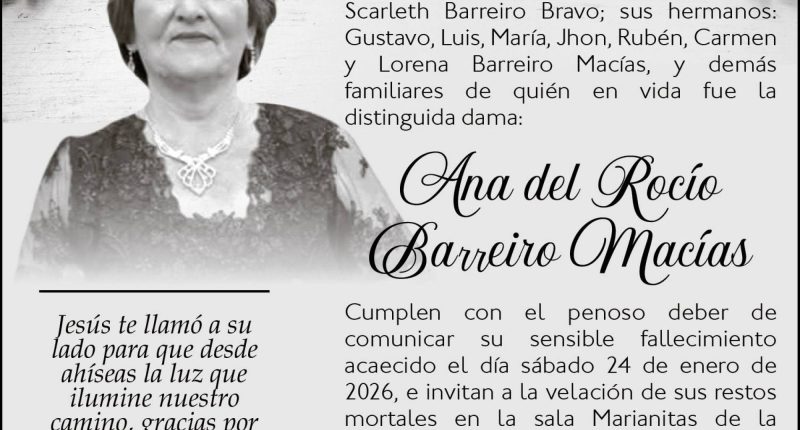 Sepelio Ana del Rocío Barreiro Macías – La Voz del Altiplano