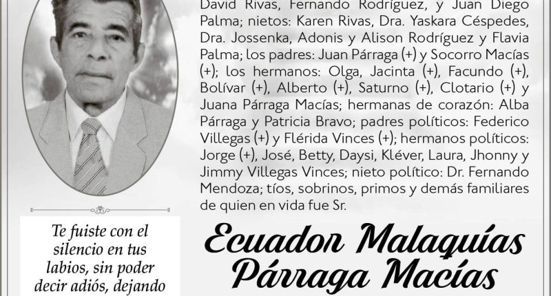 MISA ECUADOR MALAQUÍAS PÁRRAGA MACÍAS – La Voz del Altiplano