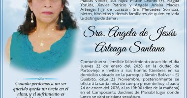 SEPELIO Sra. Angela de Jesús Arteaga Santana – La Voz del Altiplano