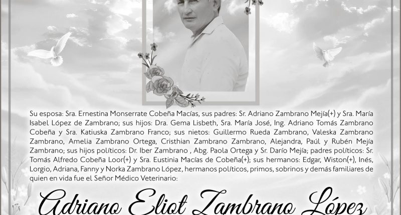 MISA ADRIANO ELIOT ZAMBRANO LOPEZ – La Voz del Altiplano