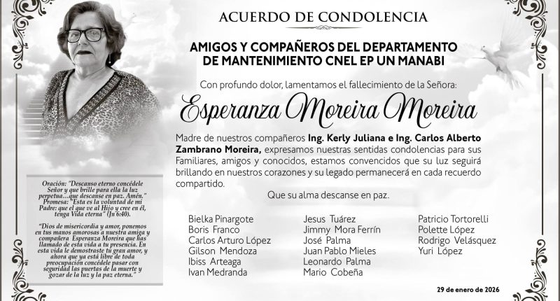 Condolencia Esperanza Moreira Moreira – La Voz del Altiplano
