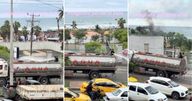 Usan un tanquero para jugar Carnaval por las calles de Manta – La Voz del Altiplano
