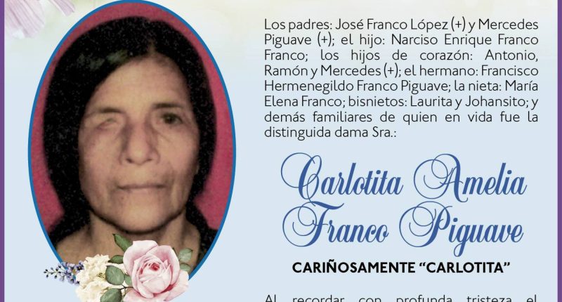 Misa Carlotita Amelia Franco Piguave – La Voz del Altiplano