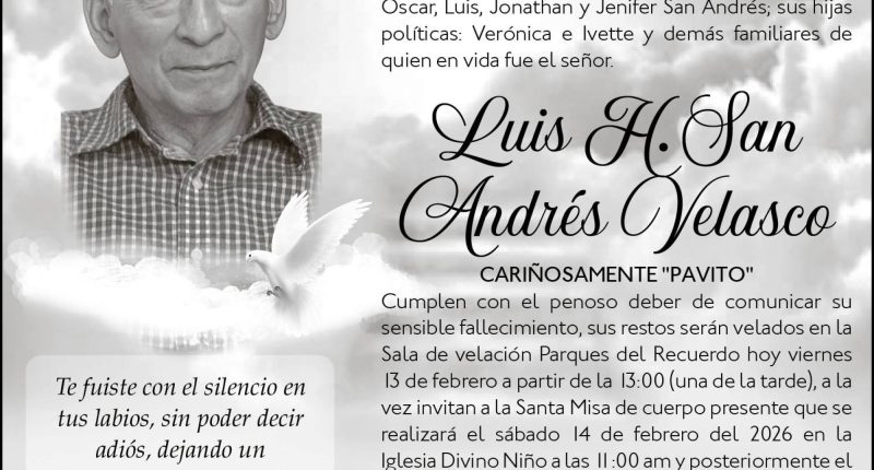 SEPELIO LUIS H. SAN ANDRÉS VELASCO – La Voz del Altiplano