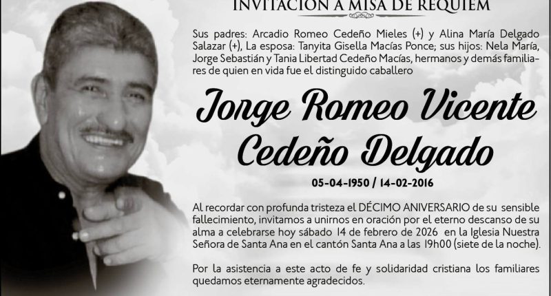 MISA Jorge Romeo Vicente Cedeño Delgado – La Voz del Altiplano