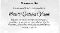 CONDOLENCIA CUESTA ORDOÑEZ VICENTE – PESCIMERA SA – La Voz del Altiplano