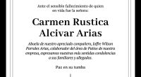 NOTA LUCTUOSA CARMEN RUSTICA ALCIVAR ARIAS – TPM – La Voz del Altiplano