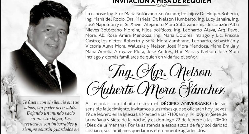 MISA NELSOL AUBERTO MORA SANCHEZ – La Voz del Altiplano