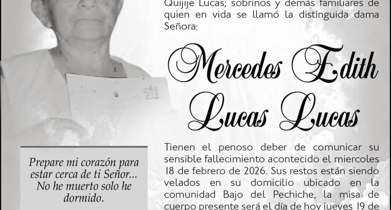 SEPELIO Mercedes Edith Lucas Lucas – La Voz del Altiplano