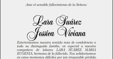 Condolencia Lara Suarez Jessica Viviana – La Voz del Altiplano