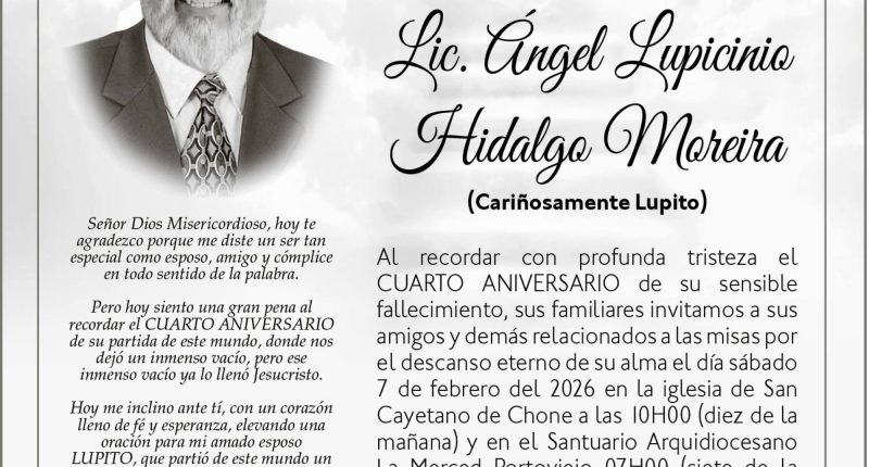 MISA ANGEL LUPICIANO HIDALGO MOREIRA – La Voz del Altiplano