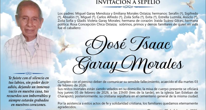 SEPELIO JOSE ISAAC GARAY MORALES – La Voz del Altiplano