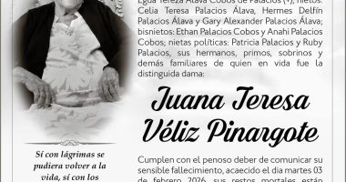 SEPELIO JUANA TERESA VELIZ PINARGOTE – La Voz del Altiplano