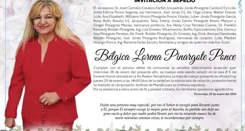 SEPELIO  BÉLGICA LORENA PINARGOTE PONCE – La Voz del Altiplano