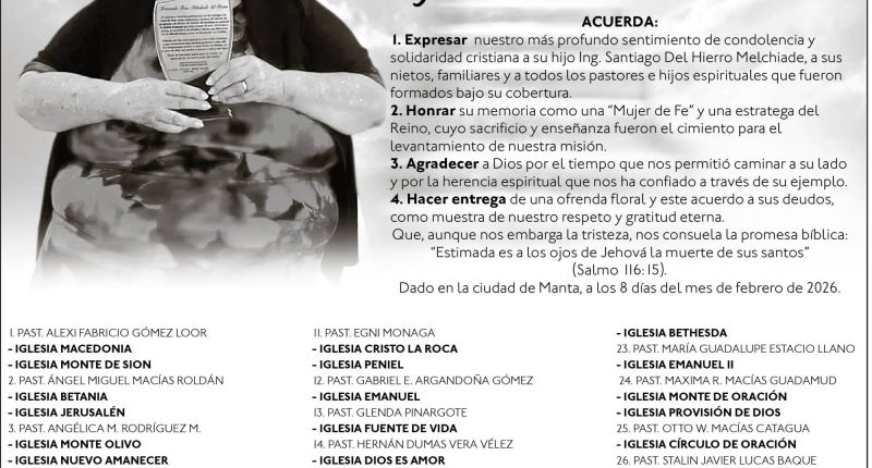 CONDOLENCIA REV ROSA MELCHIADE – La Voz del Altiplano