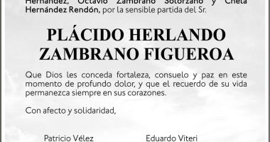 CONDOLENCIA Plácido Hernando Zambrano Figueroa – La Voz del Altiplano
