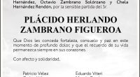 Condolencia Plácido Herlando Zambrano Figueroa – La Voz del Altiplano