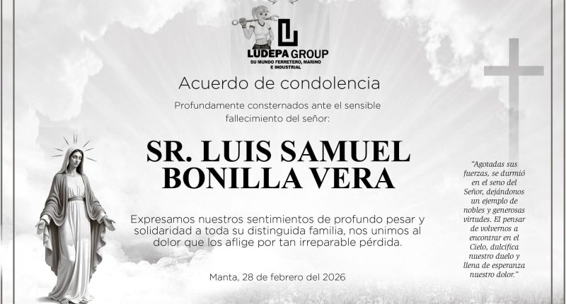 CONDOLENCIA LUIS SAMUEL BONILLA VERA – La Voz del Altiplano