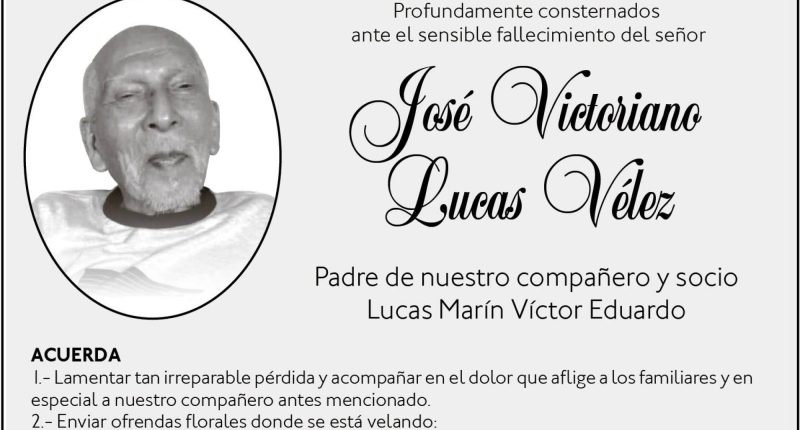 CONDOLENCIA JOSE VICTORIANO LUCAS VICTORIANO – La Voz del Altiplano