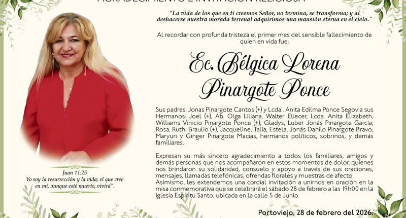 MISA BELGICA LORENA PINARGOTE PONCE – La Voz del Altiplano