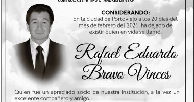 CONDOLENCIA Rafael Eduardo Bravo Vinces – La Voz del Altiplano