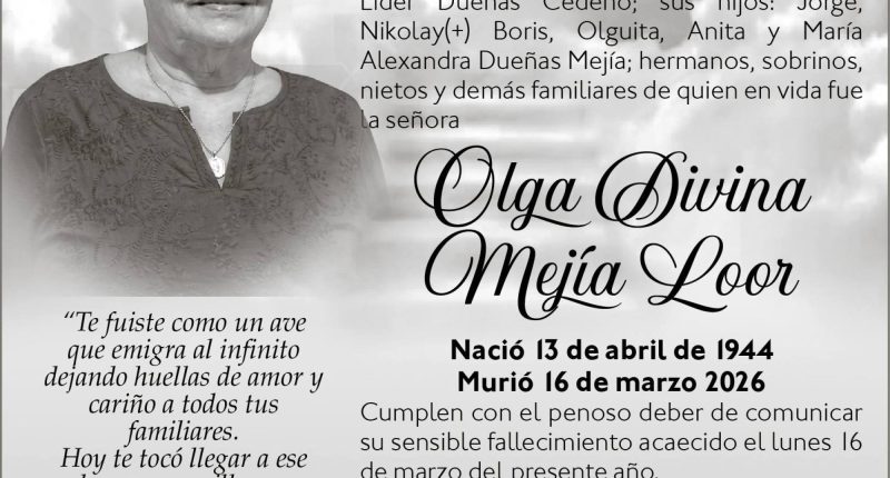 MISA OLGA MEJIA LOOR – La Voz del Altiplano