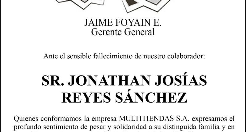 CONDOLENCIA JONATHAN REYES – La Voz del Altiplano
