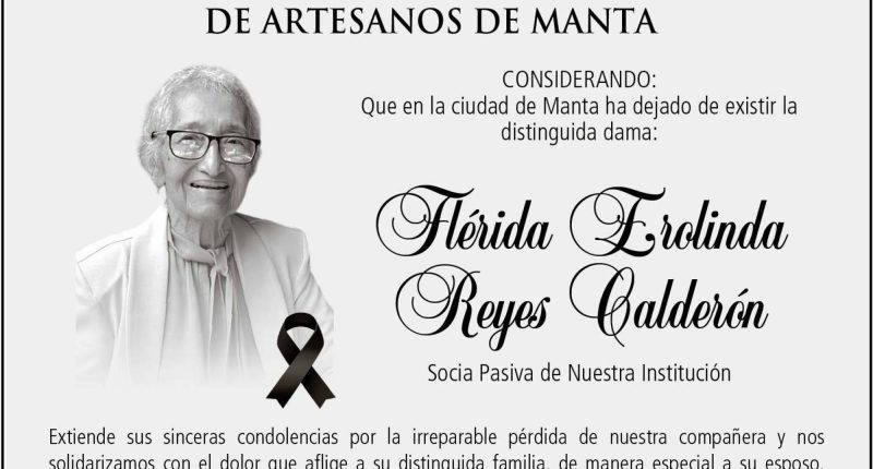 CONDOLENCIA FLERIDA EROLINDA REYES CALDERON – La Voz del Altiplano