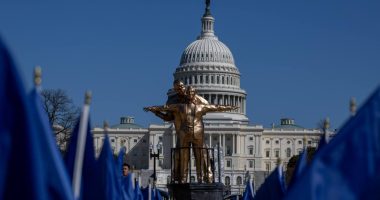 Estatua de Trump y Epstein frente al Capitolio – La Voz del Altiplano