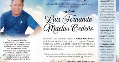 MISA LUIS FERNANDO MACIAS CEDEÑO – La Voz del Altiplano