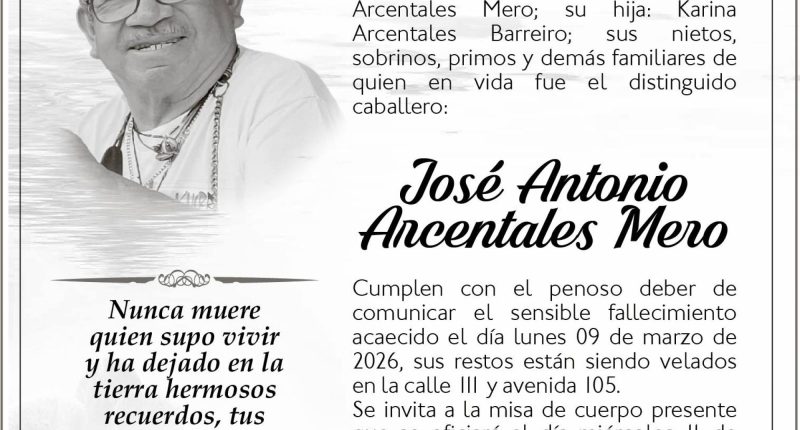 SEPELIO JOSÉ ANTONIO ARCENTALES MERO – La Voz del Altiplano