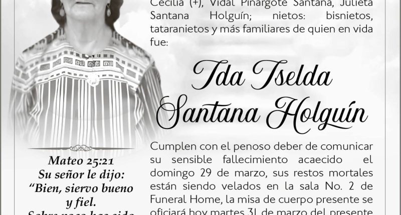 SEPELIO Ida Iselda Santana Holguin – La Voz del Altiplano