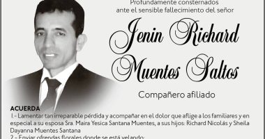 CONDOLENCIA JENIN RICHARD MUENTES SALTOS – La Voz del Altiplano