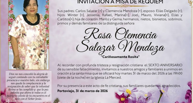 MISA ROSA CLEMENCIA SALAZAR MENDOZA – La Voz del Altiplano