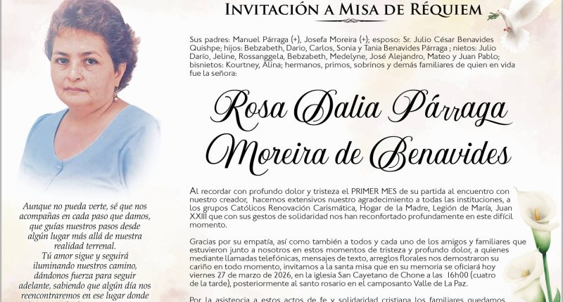 MISA ROSA PARRAGA MOREIRA – La Voz del Altiplano