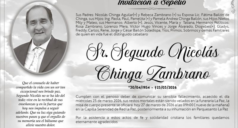 MISA SEGUNDO CHINGA ZAMBRANO – La Voz del Altiplano