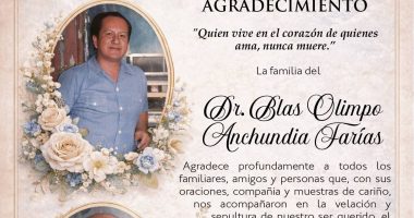AGRADECIMIENTO DR BLAS OLIMPO ANCHUNDIA FARIAS – La Voz del Altiplano
