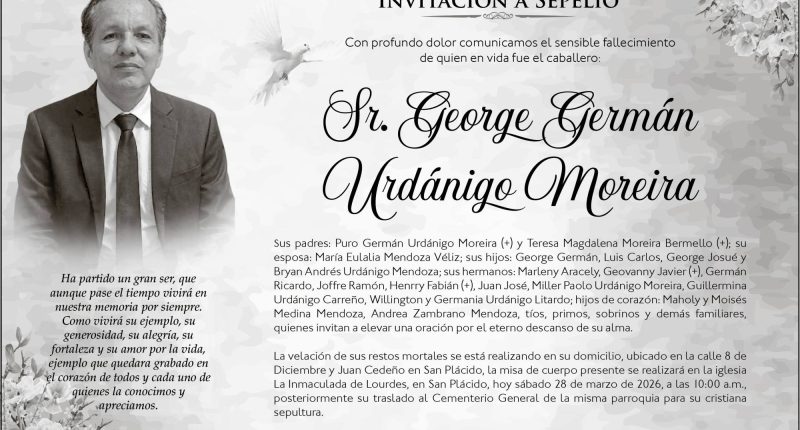 SEPELIO Sr. George Germán Urdánigo Moreira – La Voz del Altiplano