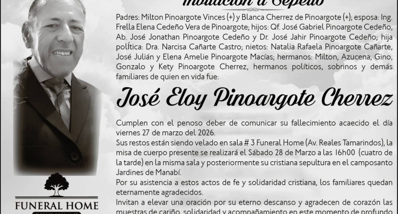SEPELIO JOSE ELOY PINARGOTE CHERREZ – La Voz del Altiplano