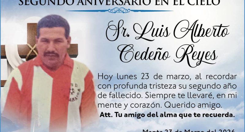 RECORDATORIO LUIS ALBERTO CEDEÑO REYES – La Voz del Altiplano