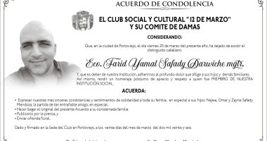 CONDOLENCIA FARID YAMAL SAFADY DARWICHE – La Voz del Altiplano