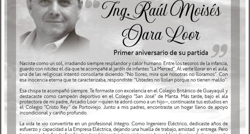 EN MEMORIA RAUL MOISES JARA LOOR – La Voz del Altiplano