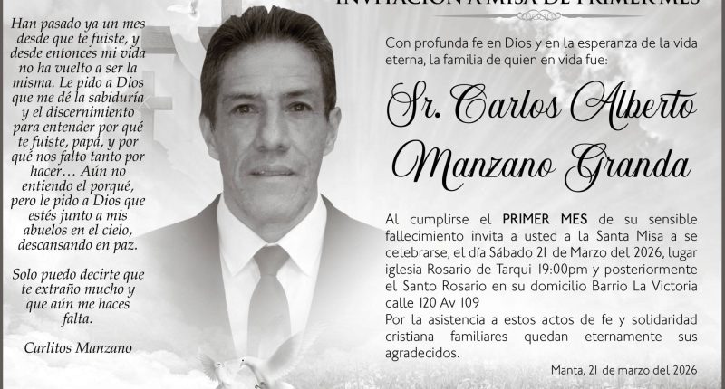 MISA CARLOS ALBERTO MANZANO GRANDA – La Voz del Altiplano