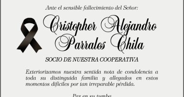 CONDOLENCIA CRISTOPHER ALEJANDRO PARRALES CHILA – La Voz del Altiplano