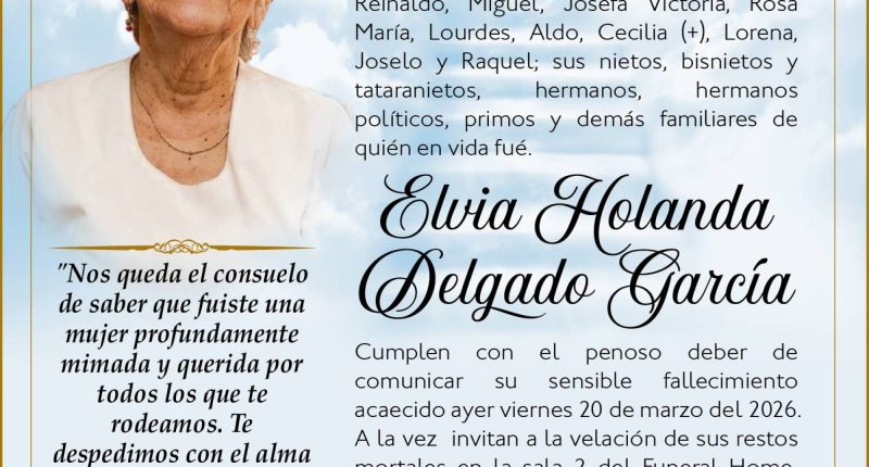 SEPELIO ELVIA HOLANDA DELGADO GARCIA – La Voz del Altiplano