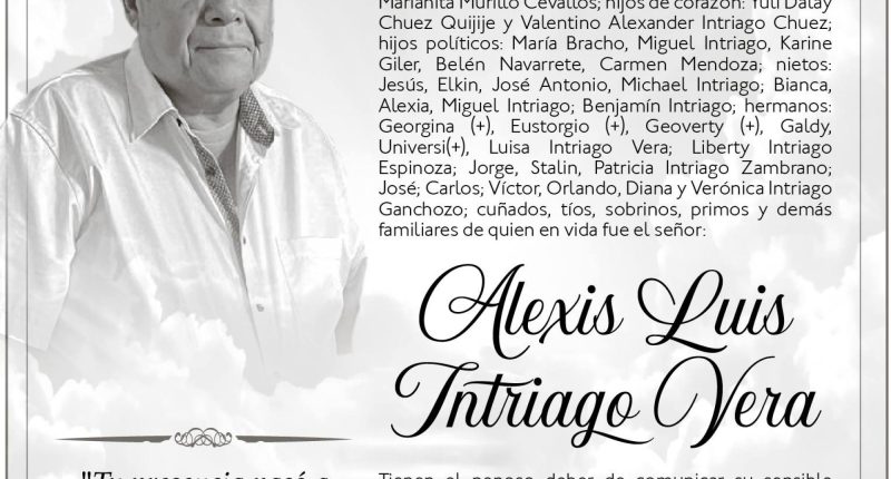 SEPELIO ALEXIS LUIS INTRIAGO VERA – La Voz del Altiplano